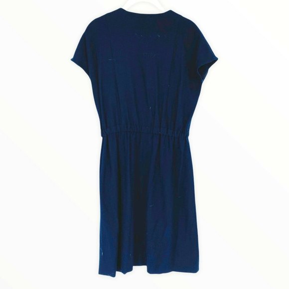 Zara Women's Sheath Dress Short Sleeve Blue Small Fit Flare Cap Sleeve - Picture 3 of 4